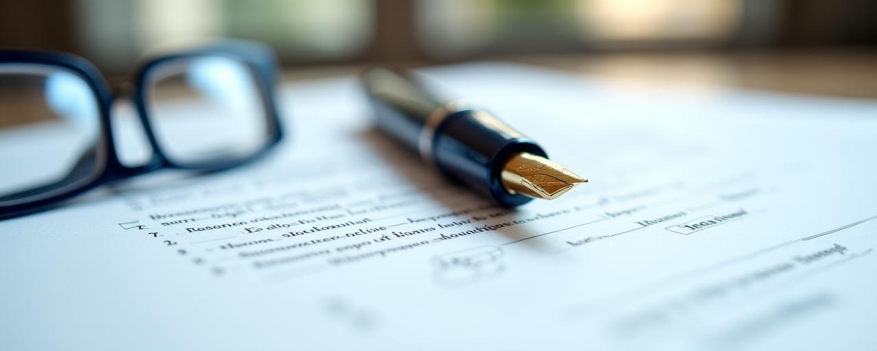 Documenti legali e firma su scrivania professionale